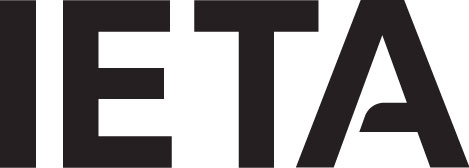 Logo for IETA, black block lettering